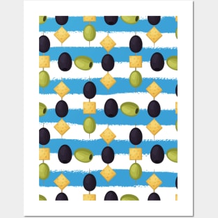 Olives - Mediterranean pattern Posters and Art